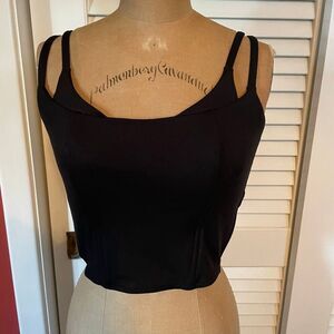 GILLY HICKS | black recharge layered corset top L